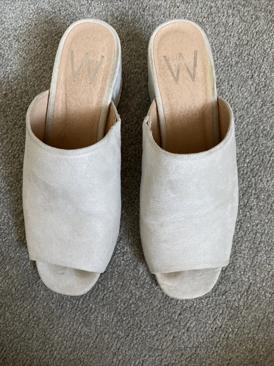 Baby blue mule heels sales