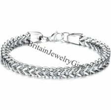 8.66" Stainless Steel Wheat Link Chain  Bracelet Cuff Bangle for Men Boys*6MM