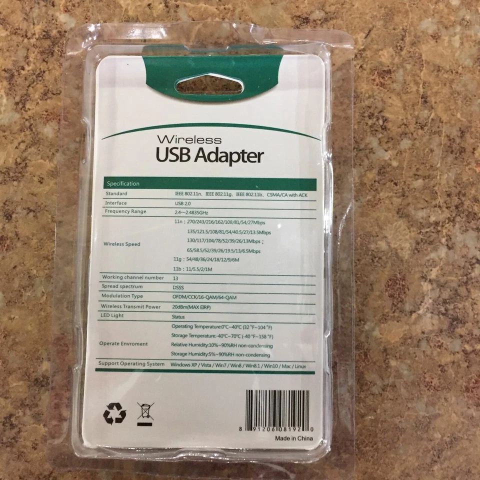 New W/Antenna 300n 300Mbps Mini Wireless USB Wifi Adapter Network 802.11n/g/b - Image 2 of 4