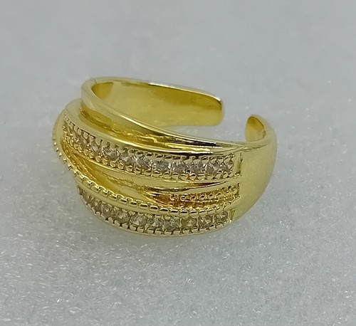 18K Gold Filled Stunning Italian Moissanite 18ct GF Cocktail Ring Size 7 - Picture 2 of 9