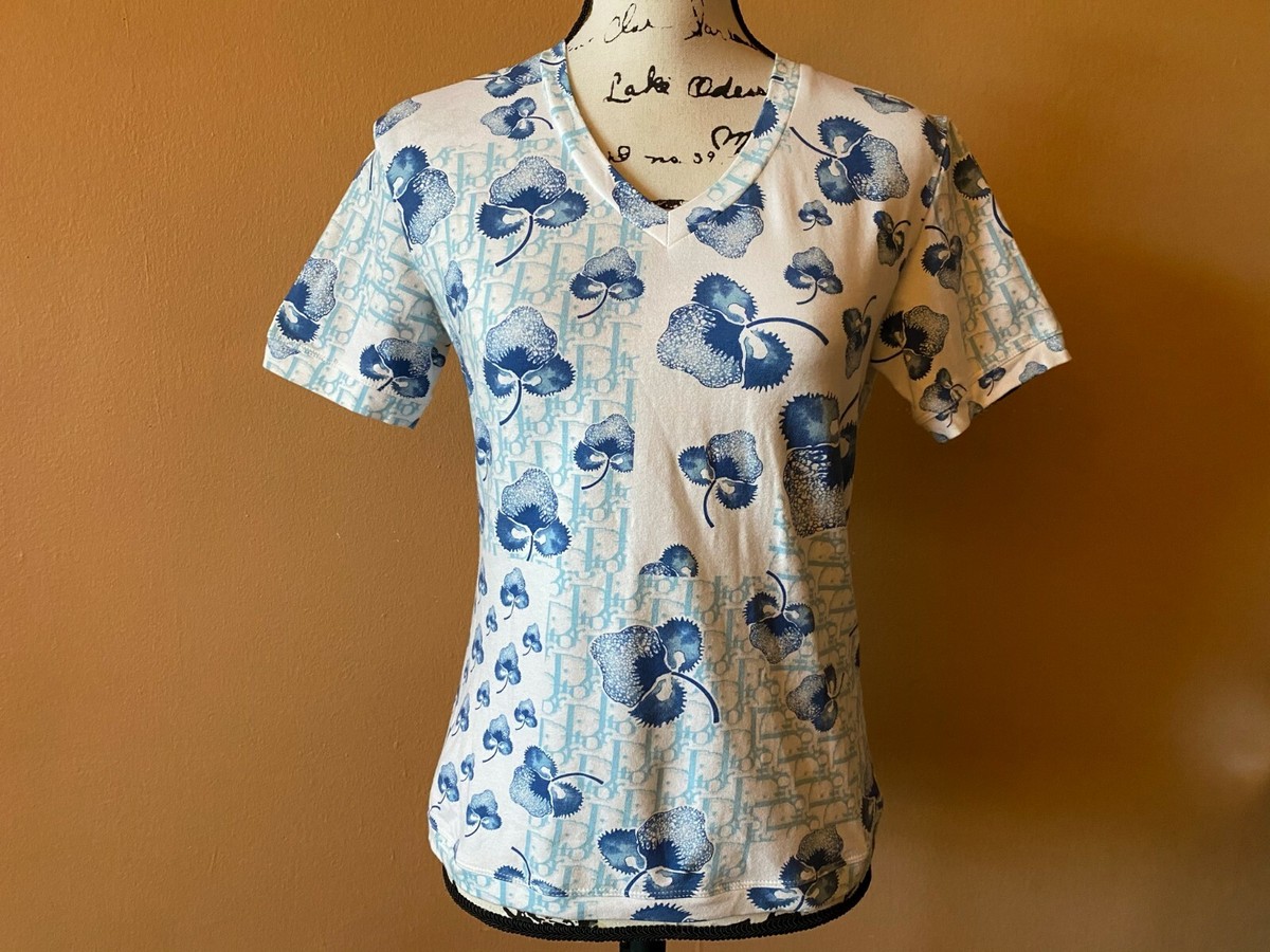 Christian Dior BOUTIQVE PARIS カットソー 44 Christian Dior Boutique Paris Floral Cotton Signature Logo