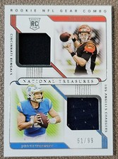 2020 National Treasures Rookie Combo Materials /99 Joe Burrow Justin Herbert TU