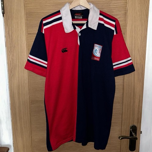 Canterbury Hong Kong Sevens Graphic Dragon Print Rugby Jersey Navy Red