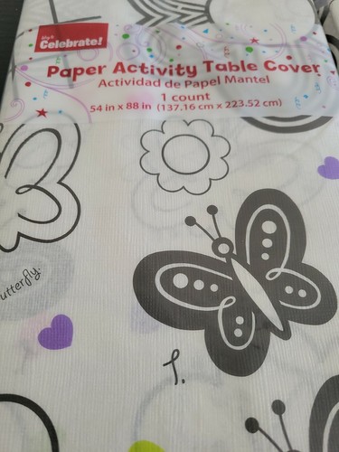 Paper Activity Table Cover Girl. 2 pc. Girl 54" X 88 in" Butterfly - Picture 2 of 3