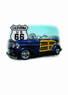 Adult DryBlend  T-Shirt - (WOODY, ROUTE 66 - FORD / TRUCK / HOT ROD)