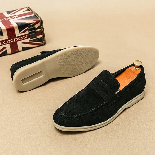 Genuine Leather Men's Casual Driving Shoe Loafers Moccasins Slip on Walking Shoe - Picture 17 of 27