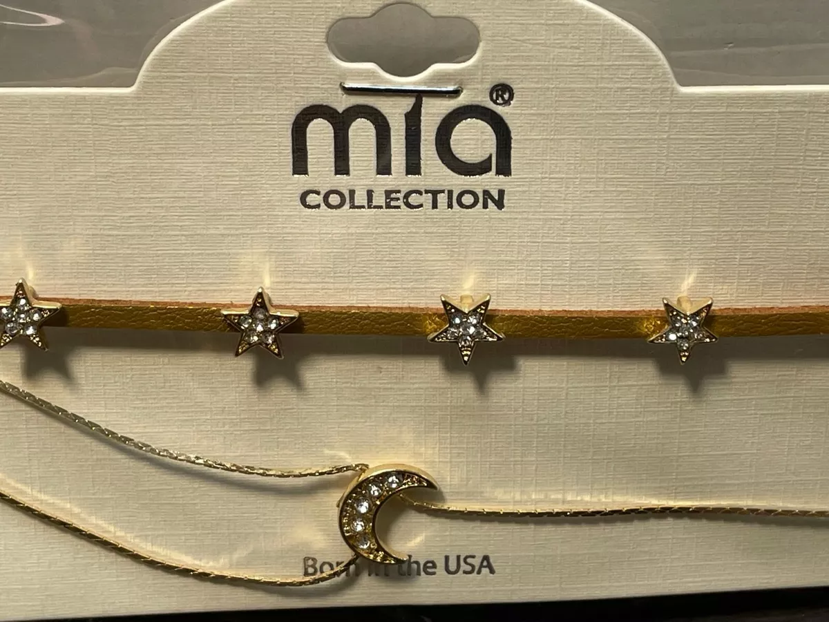 Mia Collection choker necklace stars moon fashion jewelry gold