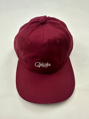 Grizzly Griptape Logo Red Adjustable Baseball Cap Hat One Size
