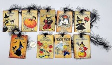 9-Halloween-Retro-Handmade-Journals-Scrapbook-Linen Cardstock-Gift-Hang-Tags