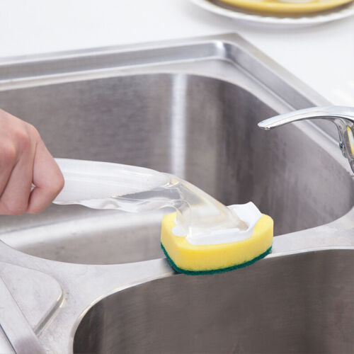 Kitchen Dish Washing Brush Long Handle Sponge Head Scrubber Pot Pan BBQ Cleaner - Bild 8 von 14