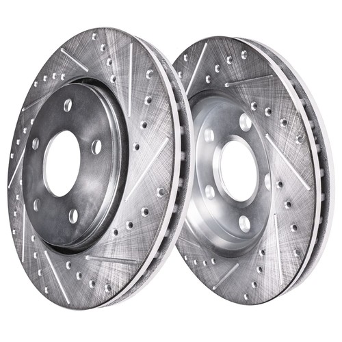 11.06'' Front Drilled Rotors Ceramic Pads for 2001 - 2007 Town & Country Caravan - Afbeelding 5 van 7