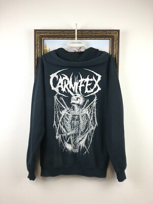 old clothing  Vintage Carnifex Hoodie Band Black Metal Graphic Grindcore Mens