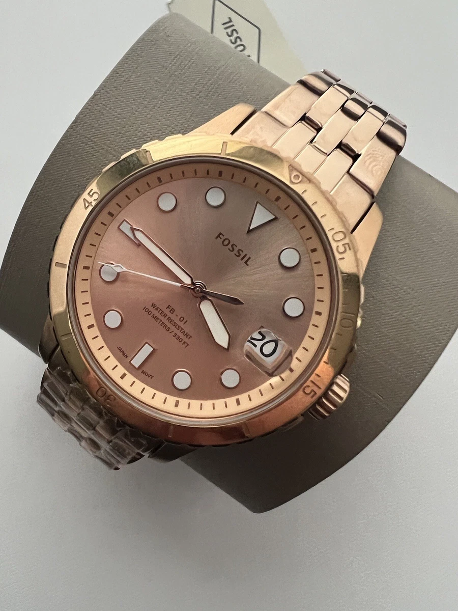 Engraved top fossil watch