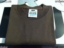 2 NEW PROCLUB COMFORT PLAIN T-SHIRT BLANK BROWN TEE PRO CLUB S-3XL 2PC