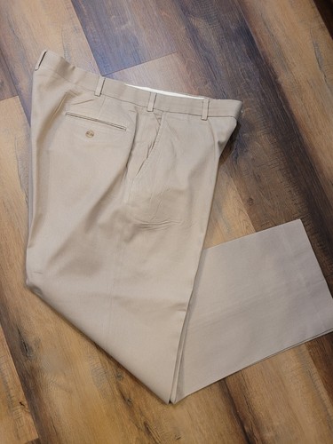 LL Bean Pants Mens 36x29 Beige Khaki Chino Pants Flat Front
