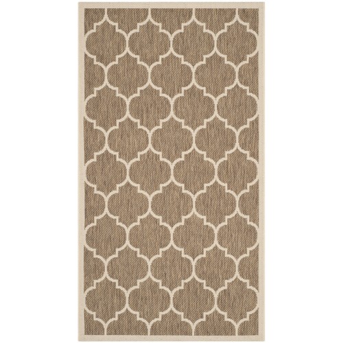 SAFAVIEH Indoor Outdoor CY6914-242 Courtyard Brown / Bone Rug - Picture 4 of 31
