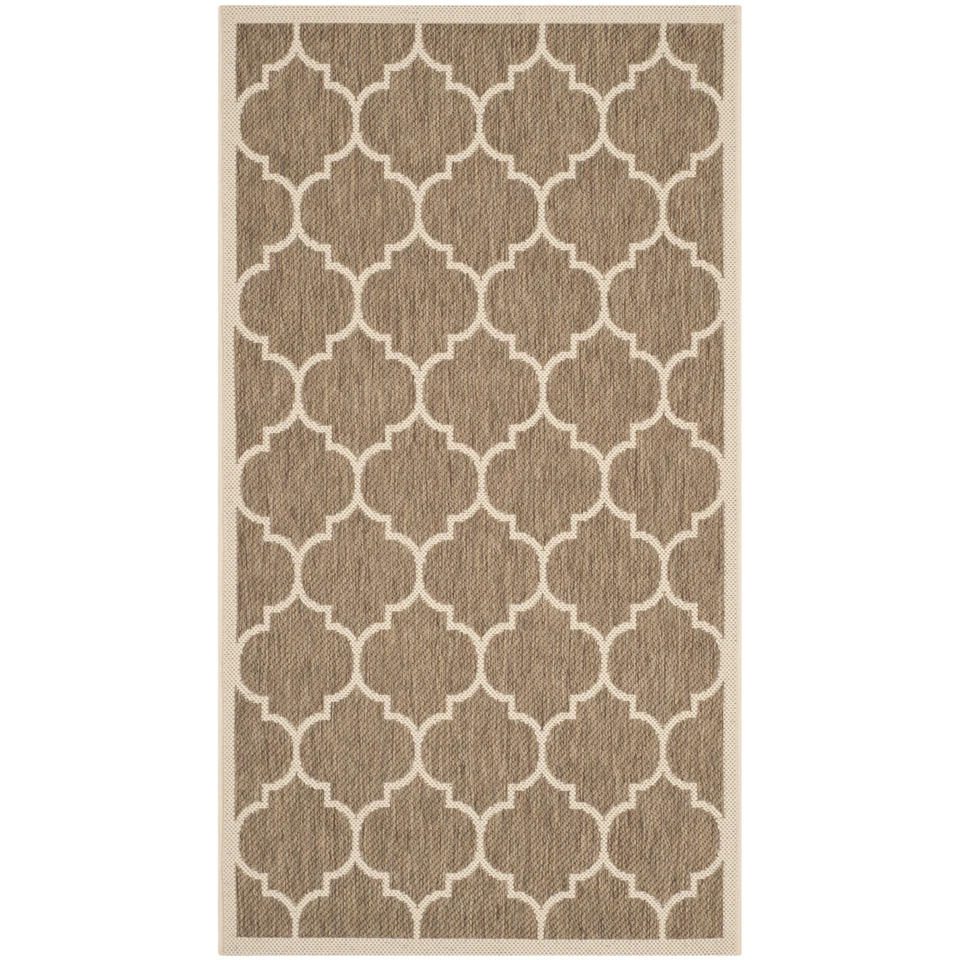 SAFAVIEH Indoor Outdoor CY6914-242 Courtyard Brown / Bone Rug - Image 4 of 4
