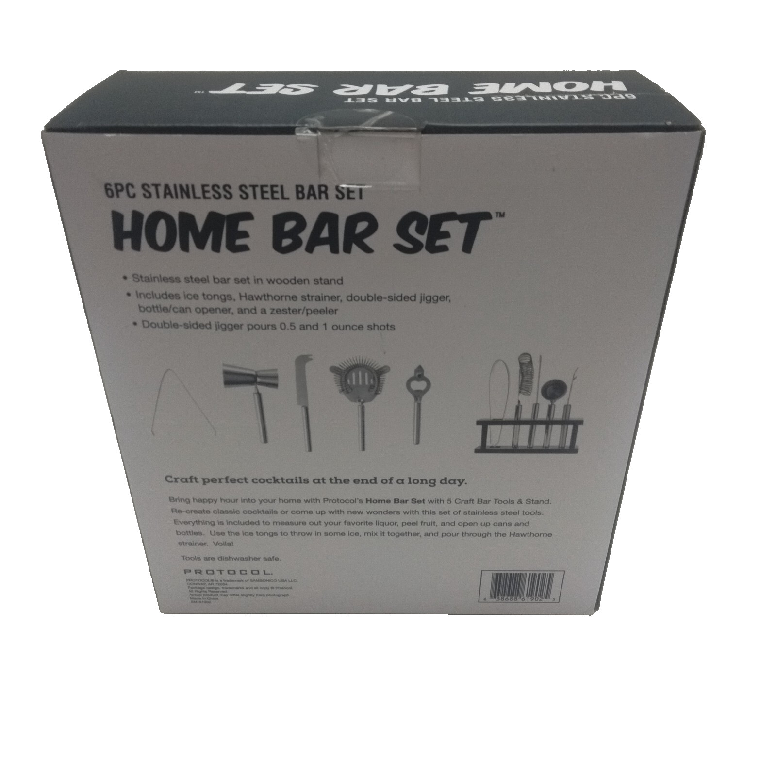Bar Set – Protocol 6-Piece Stainless Steel Home Bartender Kit