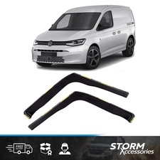 FOR VW CADDY 2020 ONWARD DARK SMOKE INTERNAL WIND DEFLECTORS SUN VISORS 2PCS SET