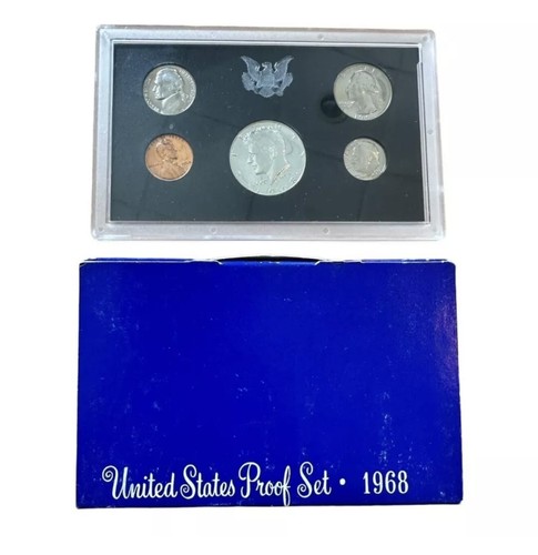 1968-S US Mint 5-Coin Proof Set Silver Kennedy Half OGP