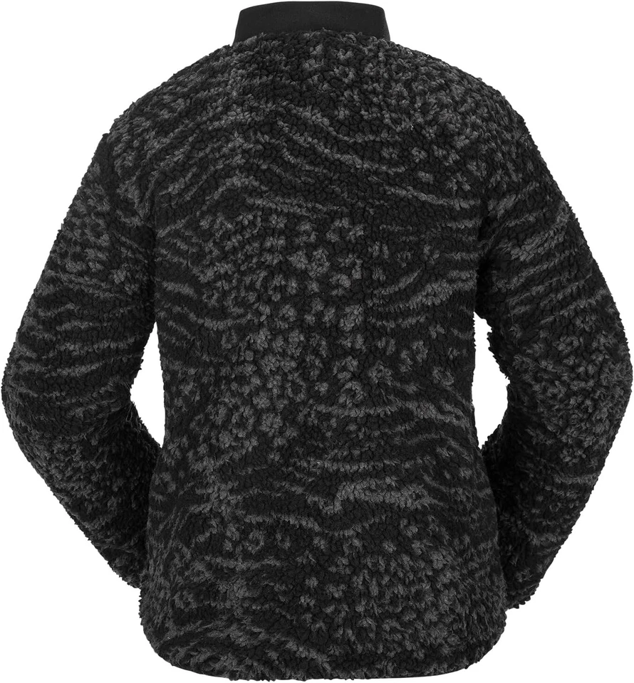 NEW VOLCOM WOMENS S SMALL REVERSIBLE POLAR SNOWBOARD JACKET BLACK GREY FLEECE - Image 2 of 4