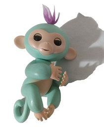 WowWee Kiki Fingerlings Glitter Monkey Interactive Baby Pet Turquoise