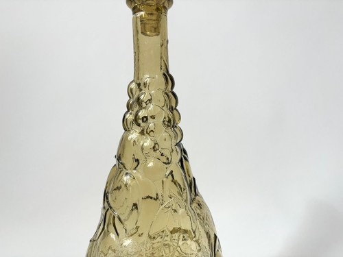 Empoli Ultra Tall Yellow Fruit & Grapes Midcentury Glass Genie Bottle - Picture 3 of 10