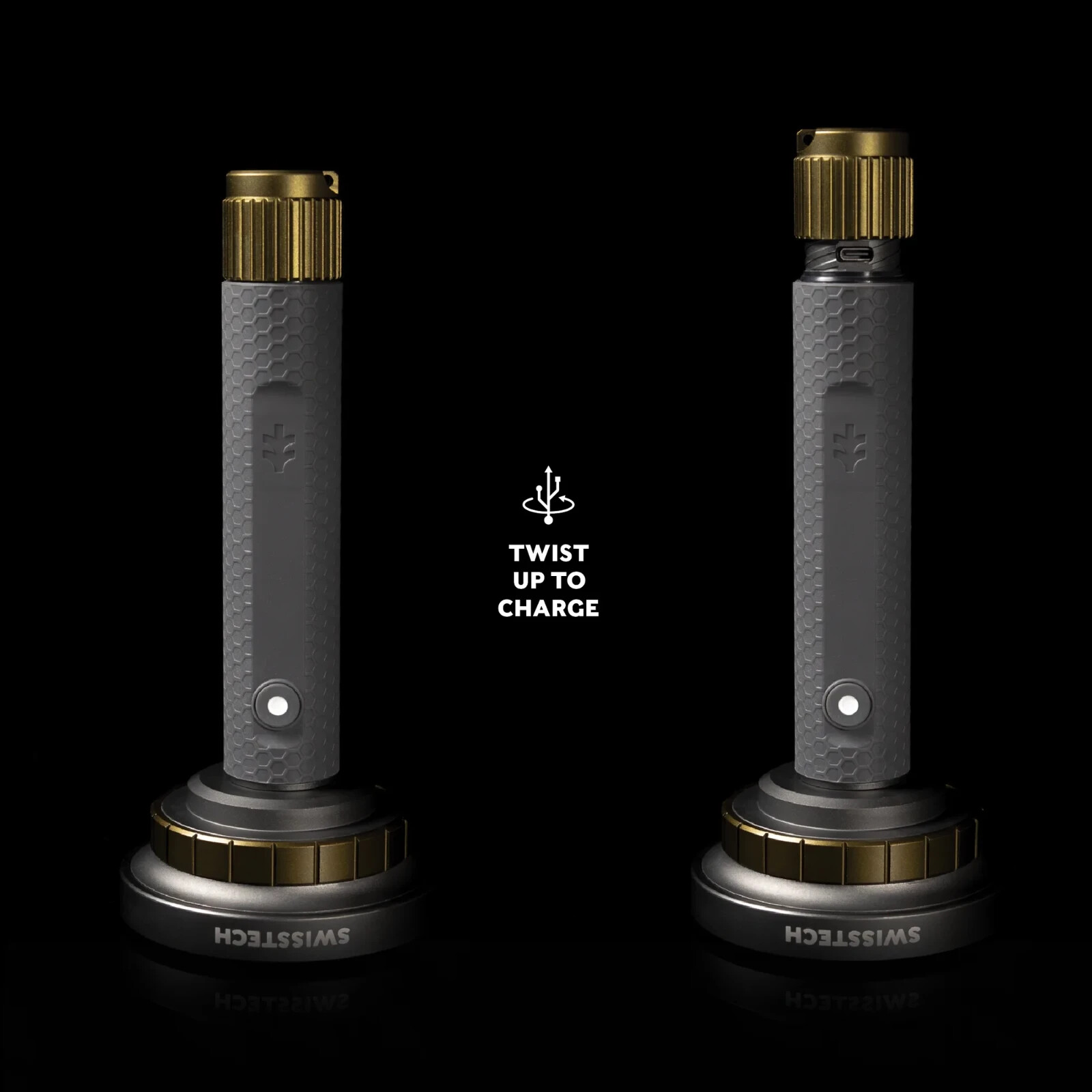 Swiss Tech Steigern 2000 Lumen LED Rechargeable Flashlight, IPX7 Waterproof, Dig