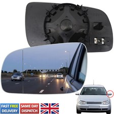 For VW Golf 96-04 Mk4 Left Passenger Door Side Wing Mirror Glass Heated Convex