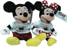 CLUB DISNEY California 1990s MICKEY  MINNIE MOUSE Bean Bags PLUSH SET MWMT New 