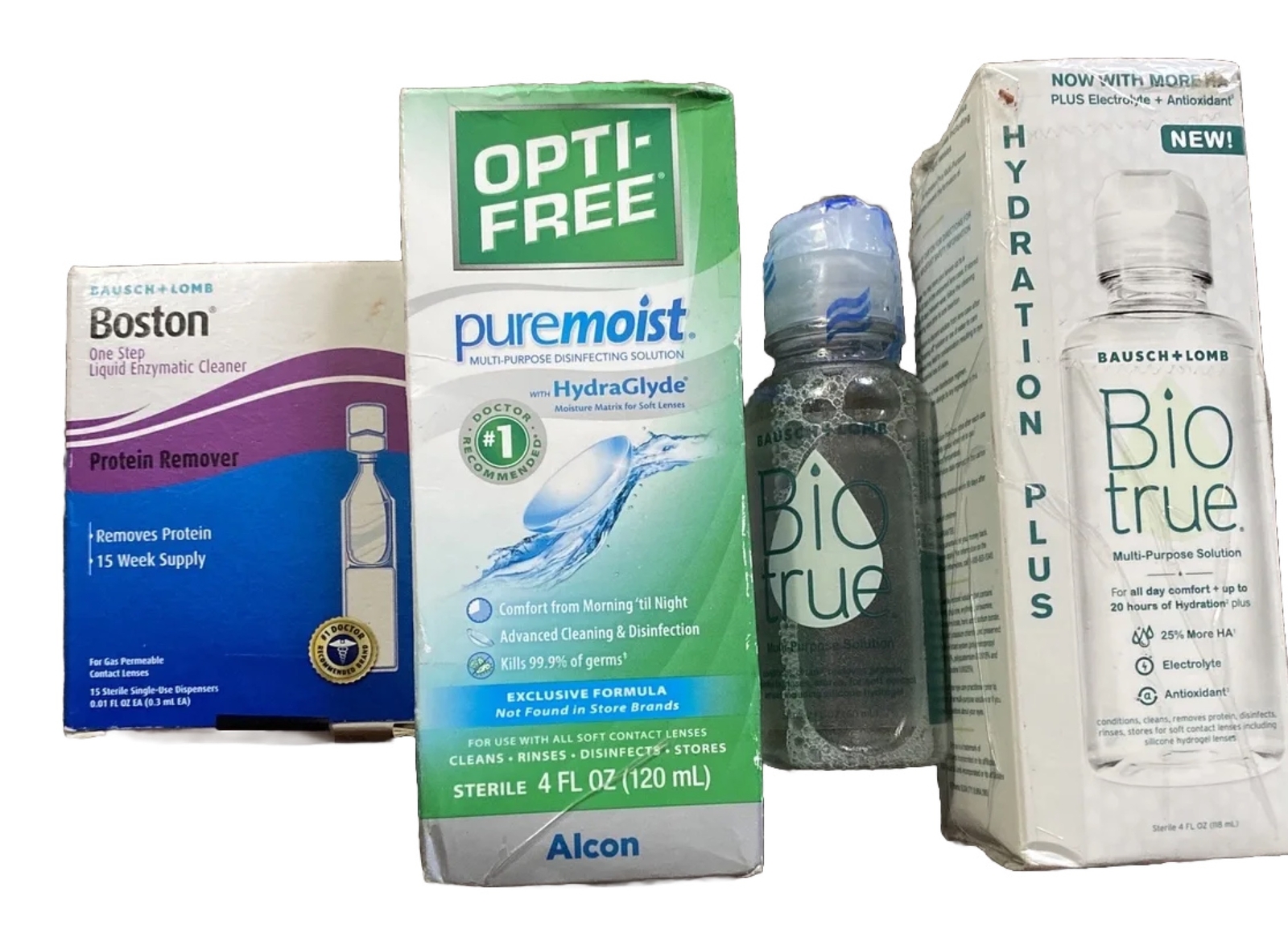 Opti Free Pure Moist 4oz Biotrue 4+ 2 Oz Bausch Lomb Protein