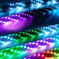 Pair 2FT Spiral LED Whip Light Antenna RGB Chasing For Can-am X3 RZR UTVATV Jeep