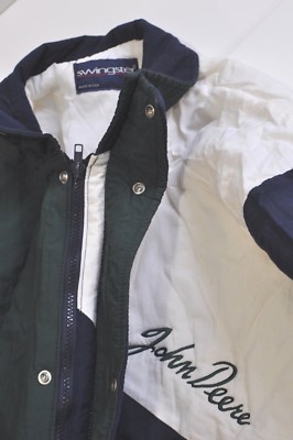 Veste Vintage John Deere Swingster – Homme, Taille M, Noire, Zippée, Doublée