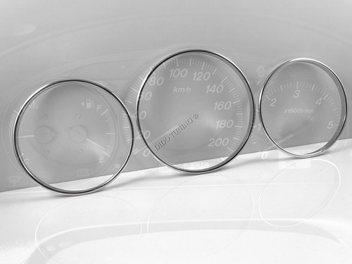 For Mazda MPV II LW 99-06 Polished Aluminium Trim Rings Instrument Cluster 3pcs - Picture 4 of 10