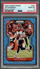 Joe Burrow 2020 Panini Prizm #307 Blue Wave Prizm Rookie RC /199 PSA 10 Bengals