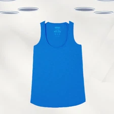 Ex Fat Face Women’s Sleeveless Kirsty Organic Cotton Vest in Blue (Defect)