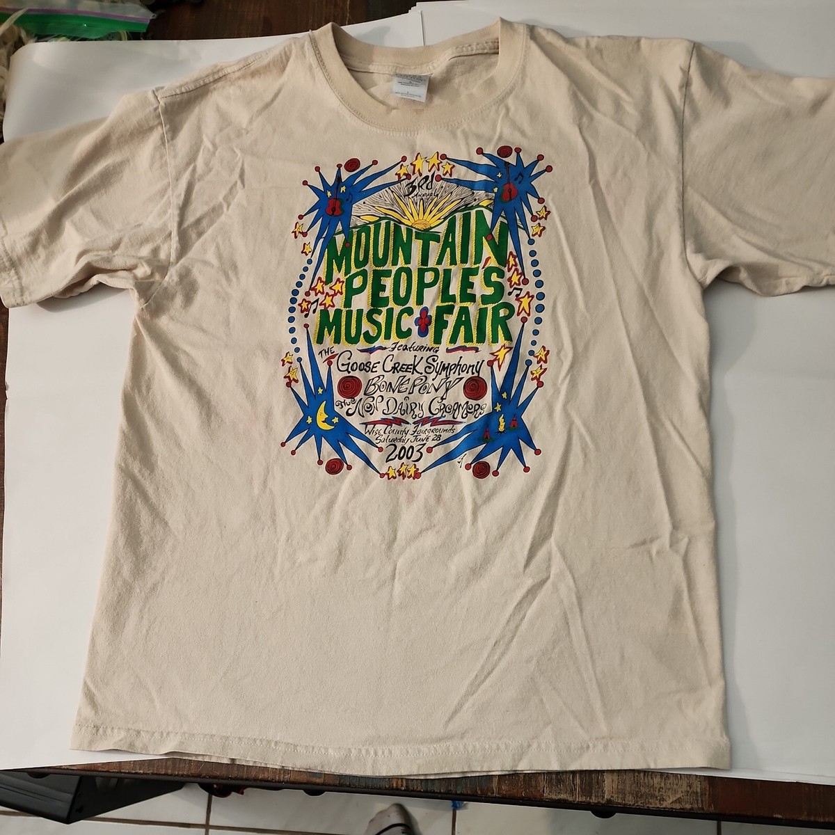 Vintage 2003 Hillbilly Mountain People's Music Fair Large t-shirt