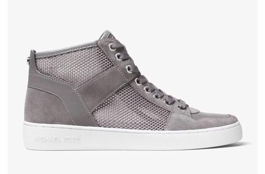 Zapatillas altas Michael Kors Matty | Botines informales de malla de diseñador - plateados Foto 3 de 4