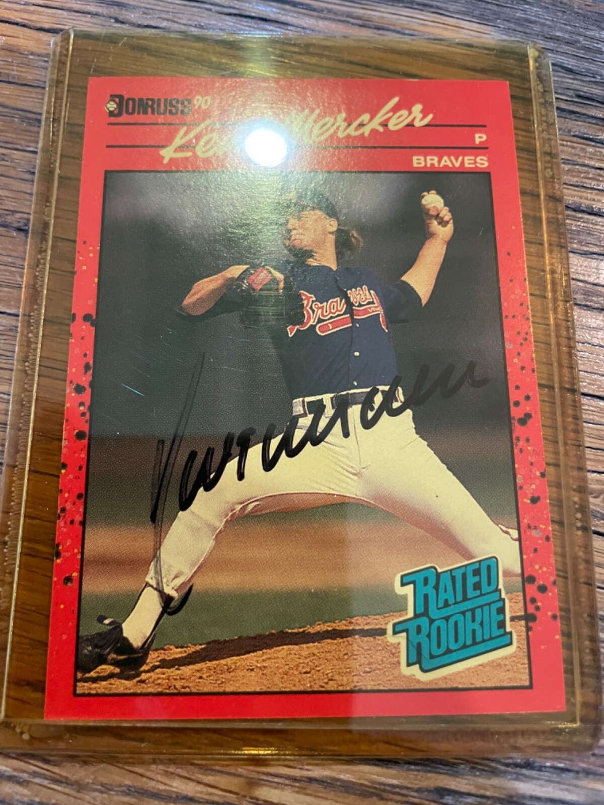 Autograph Kent Mercker 1990 DONRUSS rated rookie baseball card signed Braves