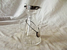 Antique George V Glass & Silver Whiskey Noggin & Label Mounts Chester 1913