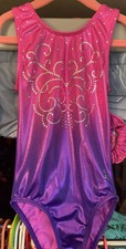 NWT SNOWFLAKE Gymnastics Dance LEOTARD CL large PINK PURPLE OMBR 