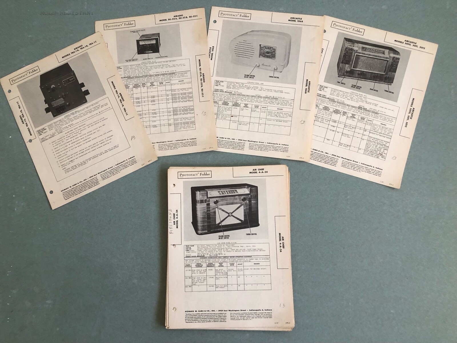 Sams Photofacts Technical Manuals Set13 Folders 1 thru 37. (You Choose