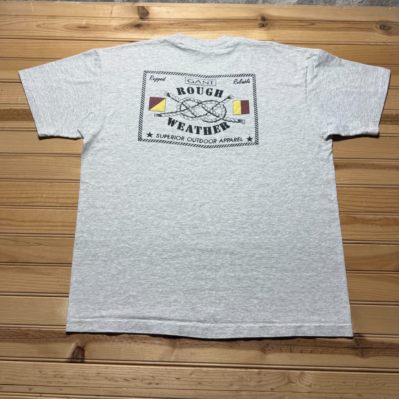 Vintage 90s Gant Rough Weather Nautical Rope Knot Outdoor Graphic T-Shirt USA XL