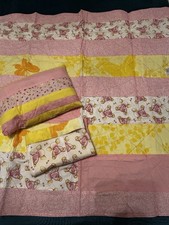 Hand Made Baby Quilt W Matched Pillow Cover  Pillow - Pink  Yellow