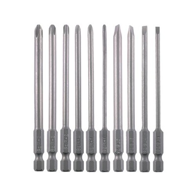 Long Screwdriver Bit Set Slotted SL3 SL4 SL5 SL6 Phillips PH1 PH2 1... Fast Ship
