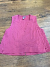 Sweaty Betty Rae Linen Tank Pink V Neck Size 0-2 Small 
