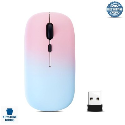 LED Wireless Silent Dual-Mode Mouse with 7-Color RGB & Rechargeable Battery