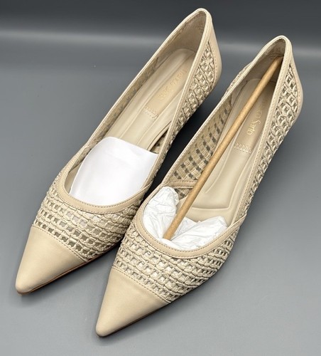 Franco Sarto Women's White Darcy Pointed Toe Kitten Heel Pumps Size 9