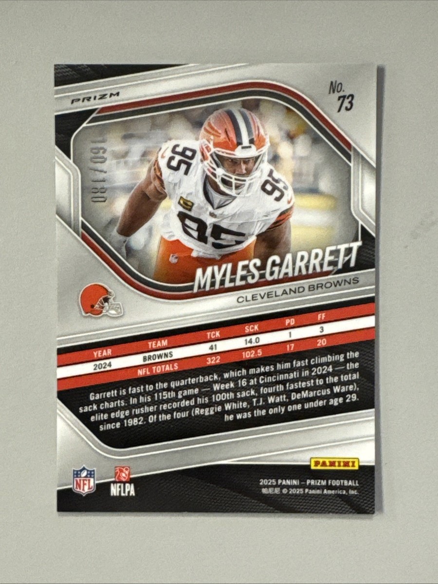 2025 Panini Prizm Myles Garrett Pigskin Prizm /180 | eBay