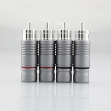 4PCS Silver Plated Hifi Audio RCA Plug RCA Connector Plug DIY Hifi Audio Cable